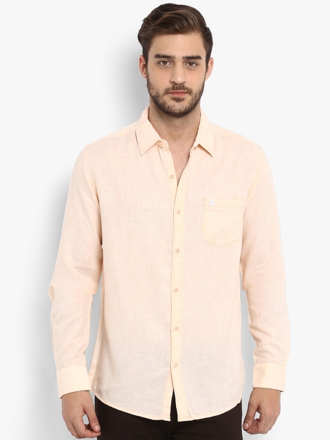 

Mufti Men Peach-Coloured Slim Fit Solid Casual Shirt