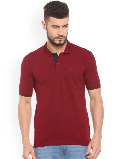 

Van Heusen Sport Men Maroon Solid Polo Collar T-shirt