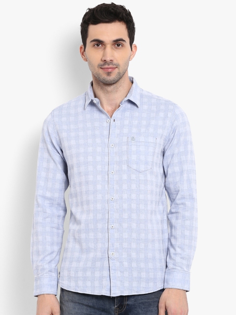 

Mufti Men Blue Slim Fit Checked Casual Shirt