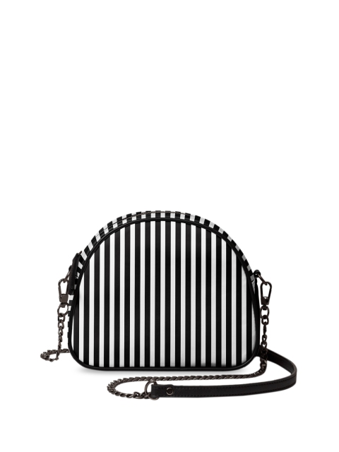 

DailyObjects White & Black Striped Sling Bag