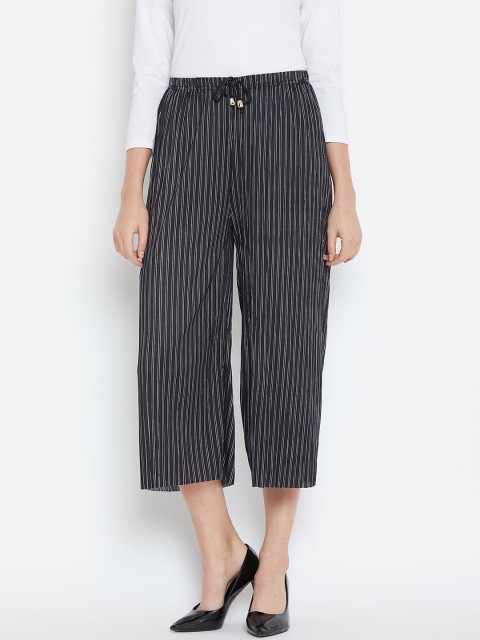 

Camey Women Black & White Regular Fit Striped Culottes