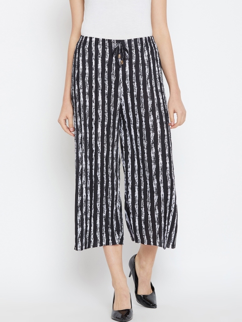 

Camey Women White & Black Regular Fit Striped Culottes