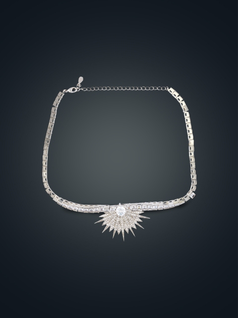 

shaze Silver-Toned Brass Antique Necklace