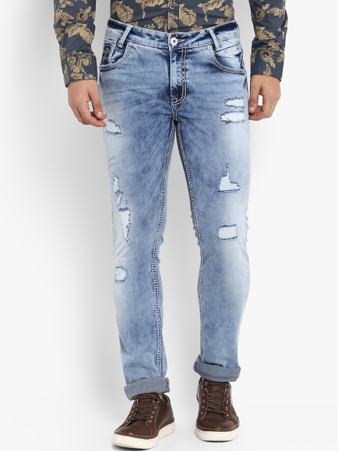 

Mufti Men Blue Skinny Fit Mid-Rise Mildly Distressed Stretchable Jeans