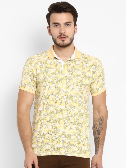 

Mufti Men Yellow Printed Polo Collar T-shirt