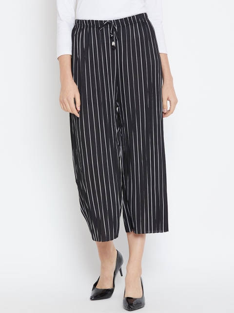 

Camey Women White & Black Striped Wide Leg Palazzos