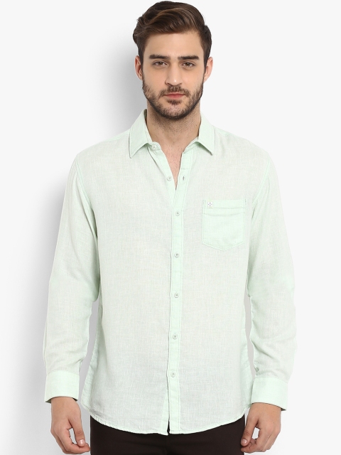 

Mufti Men Lime Green Slim Fit Solid Casual Shirt