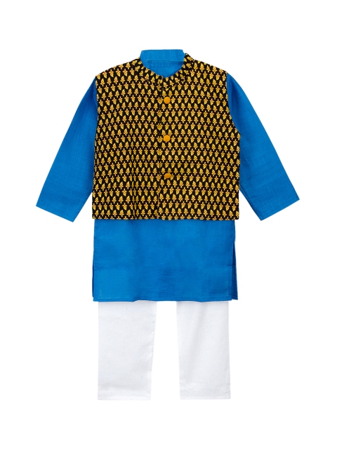 

KID1 Boys Blue Printed Kurta with Pyjamas