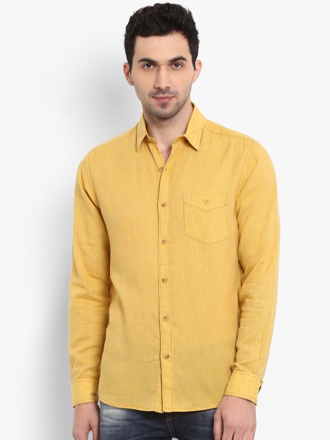 

Mufti Men Yellow Slim Fit Solid Casual Shirt