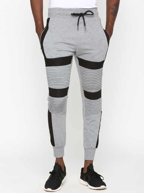 

SKULT by Shahid Kapoor Men Grey Colourblocked Slim Fit Track Pants