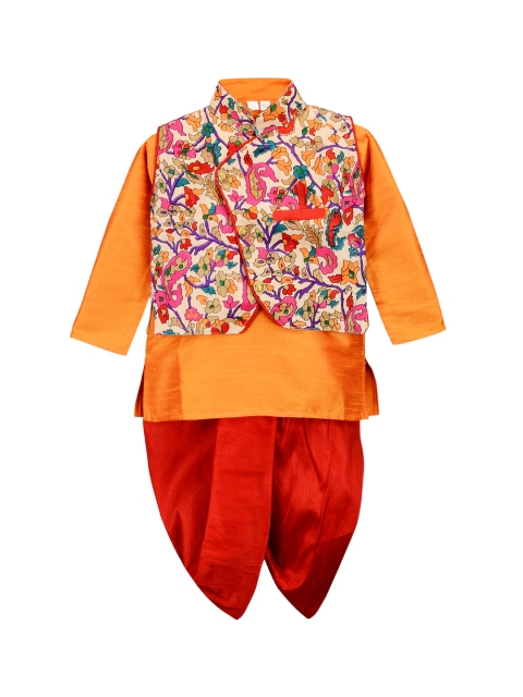 

KID1 Boys Orange & Maroon Printed Kurta with Dhoti Pants