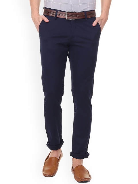 

Van Heusen Sport Men Blue Slim Fit Self Design Regular Trousers