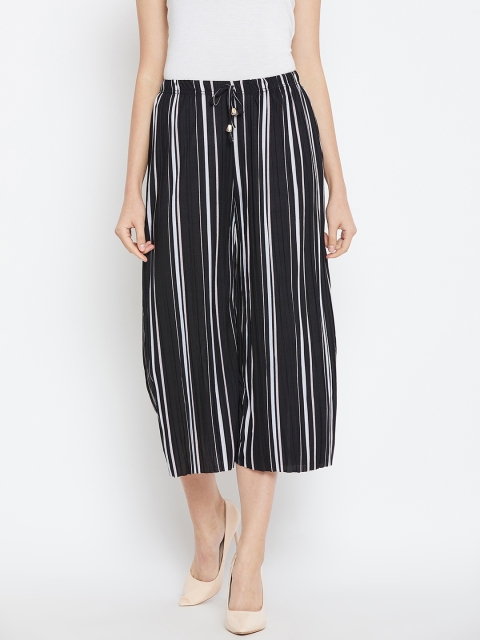 

Camey Women Black & White Regular Fit Striped Culottes