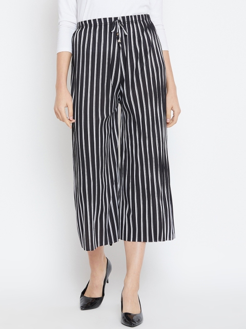 

Camey Women White & Black Striped Wide Leg Palazzos