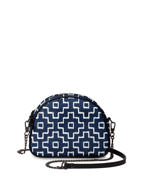 

DailyObjects Navy Blue & Off-White Printed Sling Bag