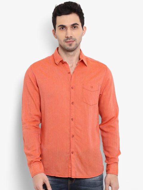 

Mufti Men Orange Slim Fit Self Design Casual Shirt