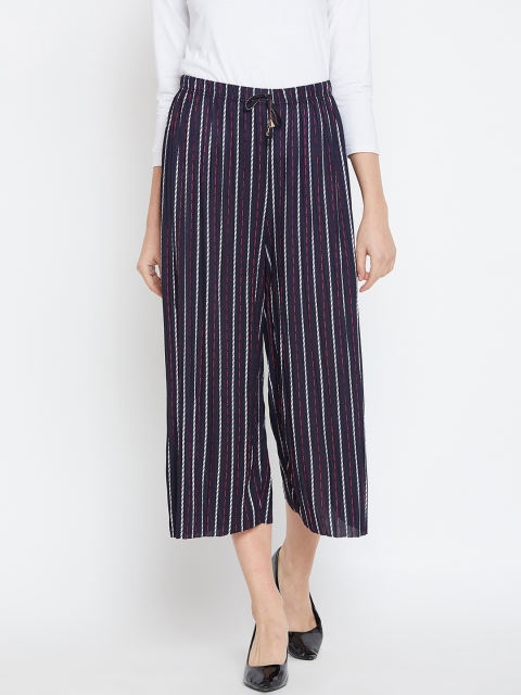 

Camey Women Black & White Regular Fit Striped Culottes
