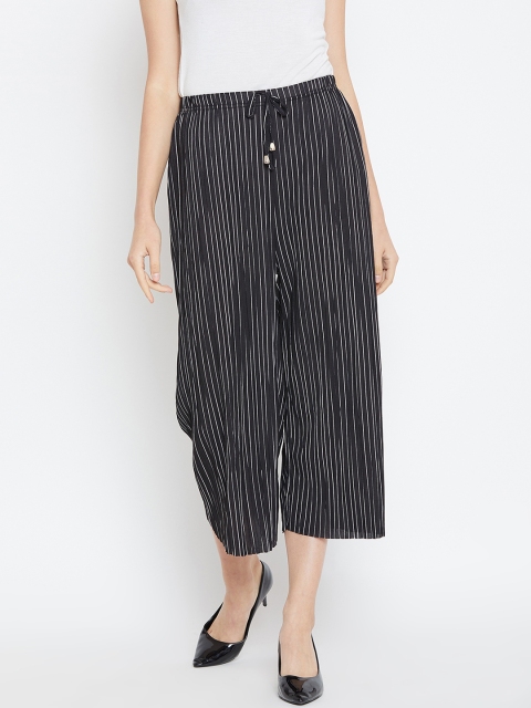 

Camey Women Black & White Regular Fit Striped Culottes