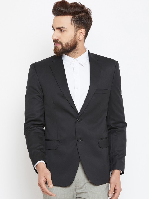 

Canary London Men Black Solid Slim-Fit Single-Breasted Blazer