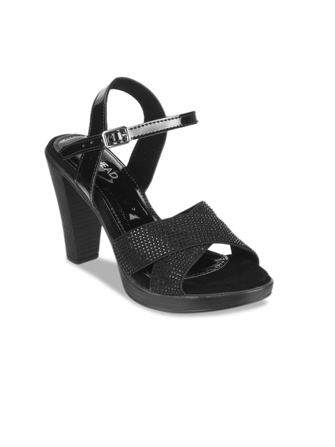 

SOLE HEAD Women Black Solid Sandals