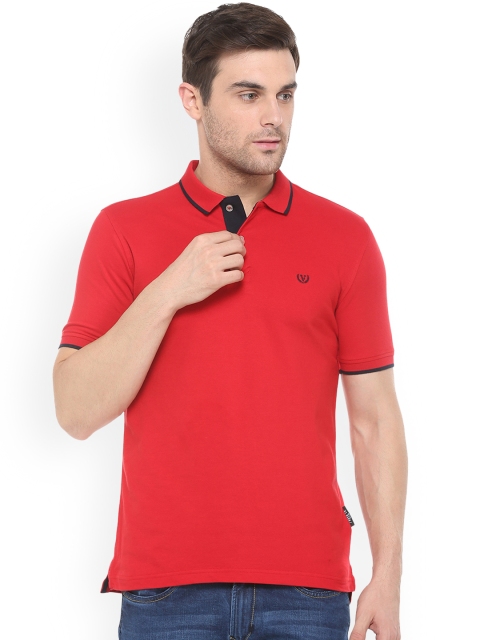 

Van Heusen Sport Men Red Solid Polo Collar T-shirt