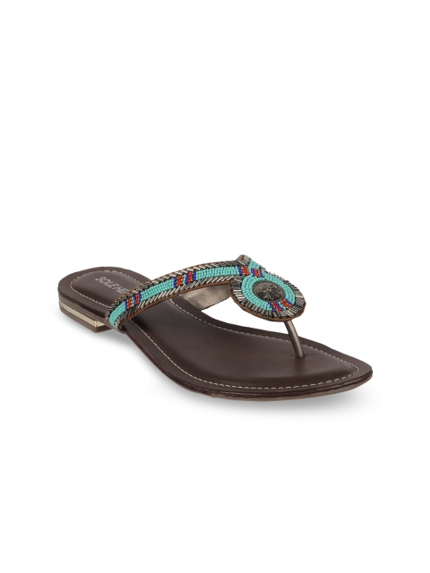 

SOLE HEAD Women Blue Solid Open Toe Flats
