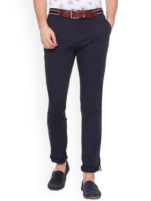 

Van Heusen Sport Men Navy Blue Slim Fit Solid Regular Trousers