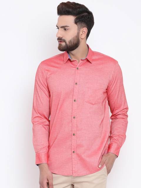 

Richlook Men Peach-Coloured Slim Fit Solid Casual Shirt