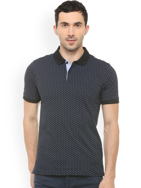 

Allen Solly Men Navy Blue Printed Polo Collar T-shirt