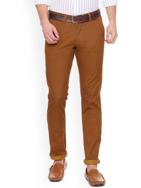 

Van Heusen Sport Men Brown Slim Fit Self Design Regular Trousers