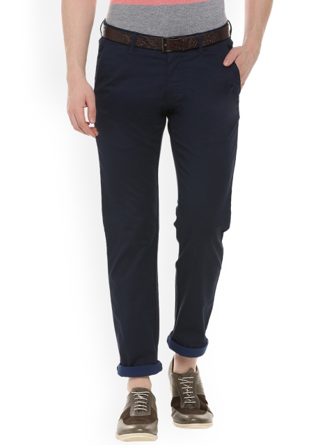 

Allen Solly Men Navy Blue Slim Fit Solid Regular Trousers