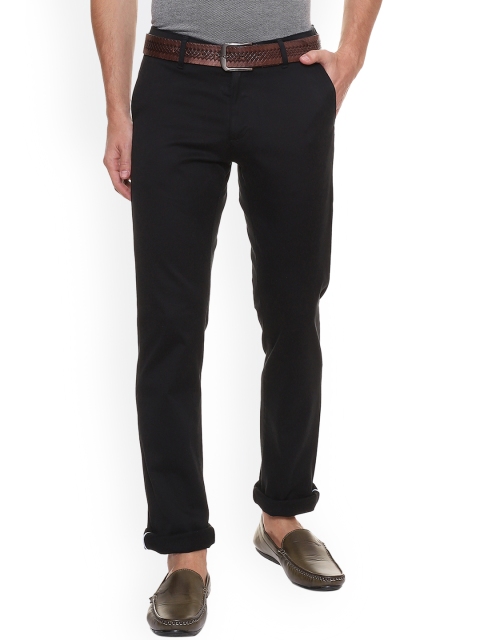 

Van Heusen Sport Men Black Slim Fit Self Design Regular Trousers