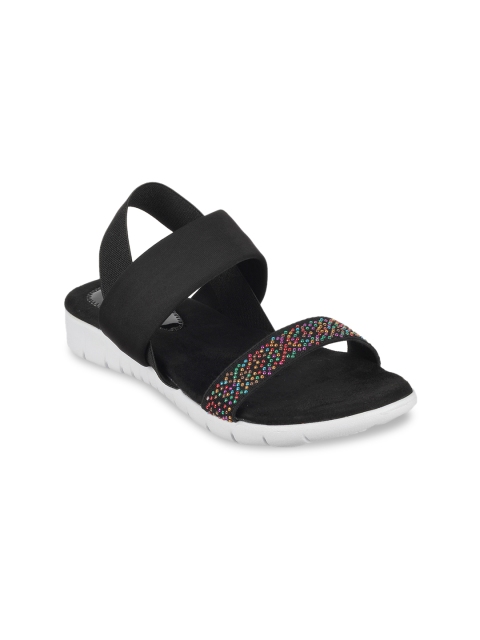 

SOLE HEAD Women Black Solid Open Toe Flats
