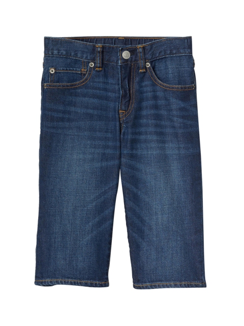 

GAP Boys Blue Solid Regular Fit Denim Shorts