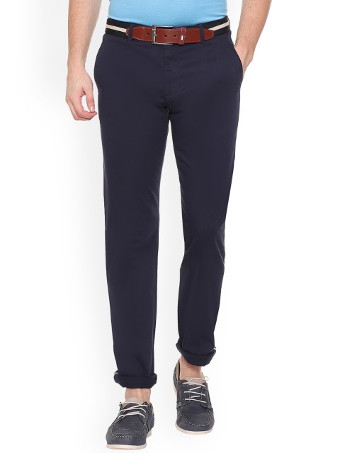 

Van Heusen Sport Men Navy Blue Slim Fit Solid Regular Trousers