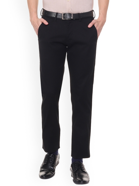 

Allen Solly Men Black Slim Fit Solid Regular Trousers