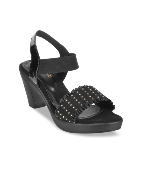 

SOLE HEAD Women Black Embellished Sandals