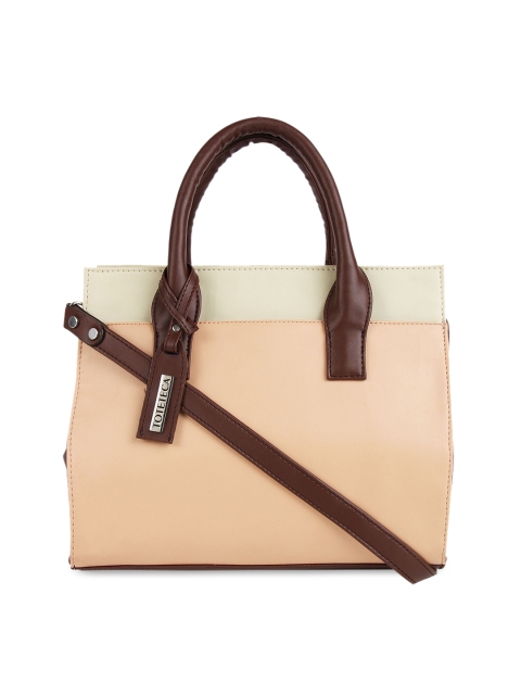 

Toteteca Peach-Coloured Colourblocked Handheld Bag