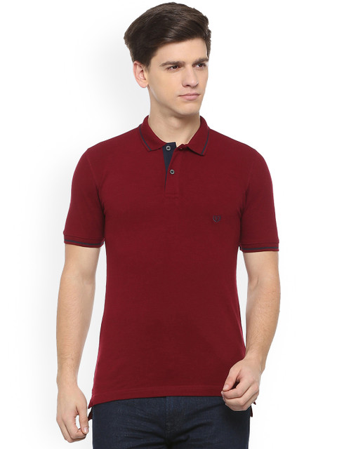 

Van Heusen Sport Men Maroon Solid Polo Collar T-shirt