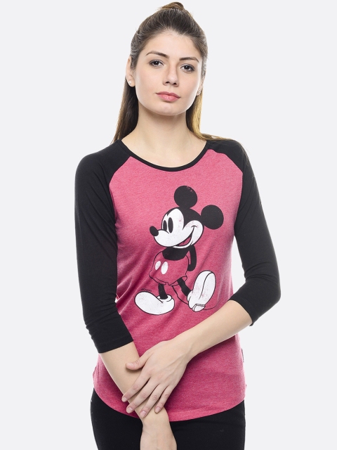 

Free Authority Women Red Melange Mickey & Friends Printed T-shirt
