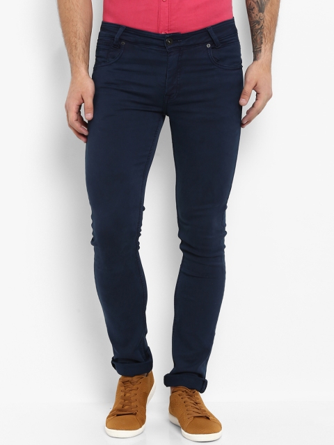 

Mufti Men Navy Blue Skinny Fit Solid Chinos