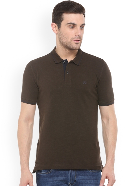 

Van Heusen Sport Men Brown Solid Polo Collar T-shirt