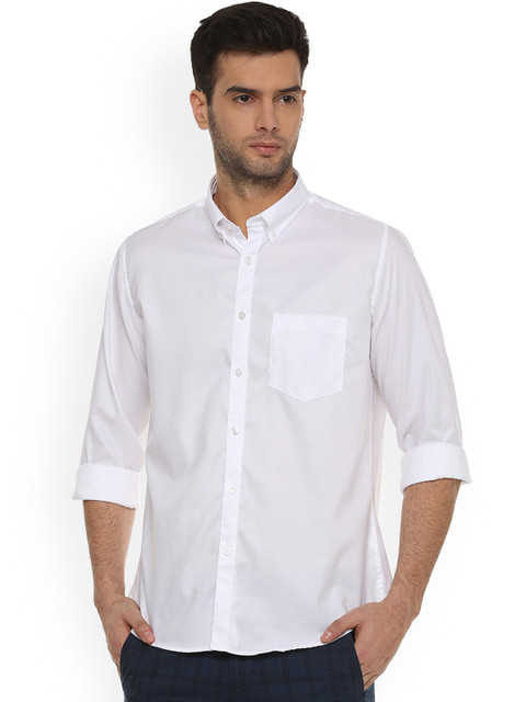 

Van Heusen Sport Men White Slim Fit Solid Casual Shirt