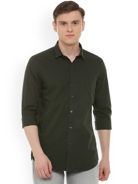 

Allen Solly Men Green Checked Slim Fit Casual Shirt, Black