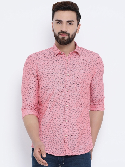 

Richlook Men Pink Slim Fit Printed Casual Shirt