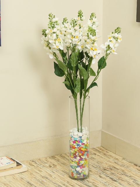 

Aapno Rajasthan Set Of 2 White & Green Flower Sticks
