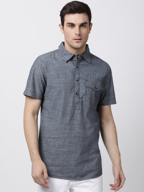 

Blue Saint Men Grey Solid Pathani Kurta