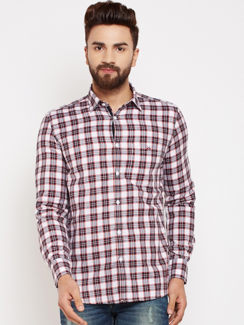 

Crimsoune Club Men Red & White Slim Fit Checked Casual Shirt