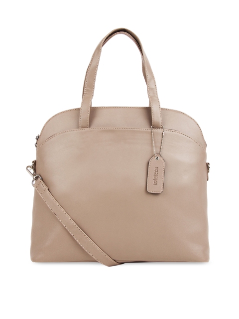 Toteteca Beige Solid Handheld Bag