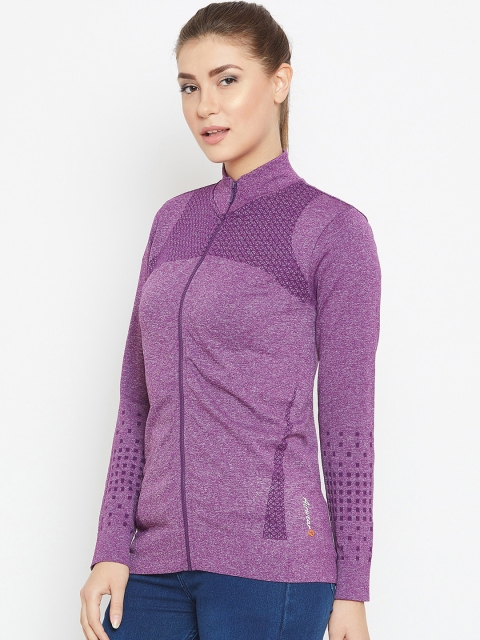 

C9 AIRWEAR Women Purple Solid High Neck T-shirt